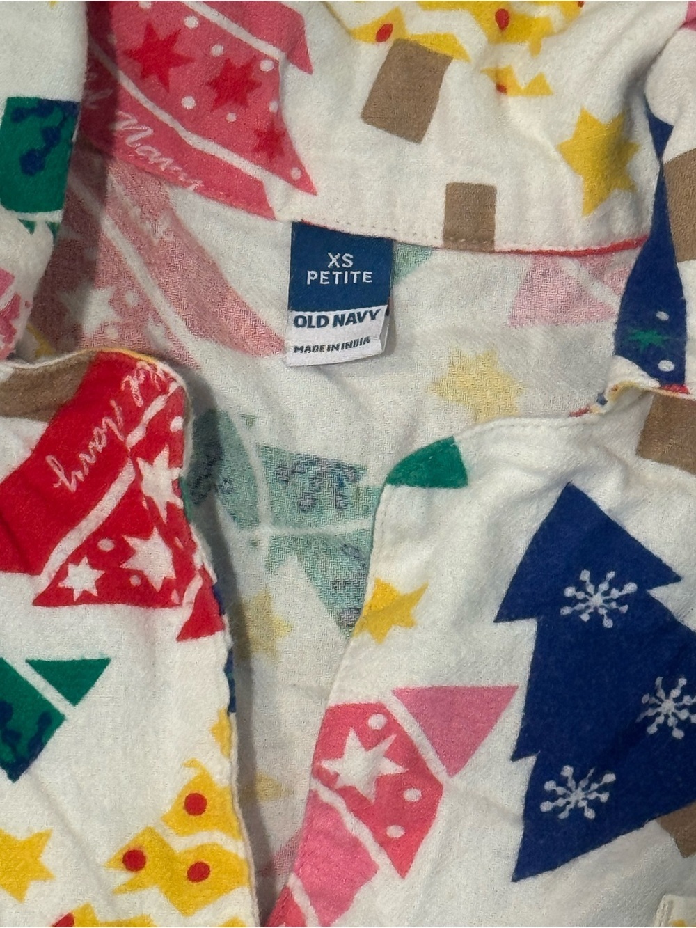 Old Navy White Holiday Tree Pajama Set - Multicolor Size XS Petite - Picture 5 of 5